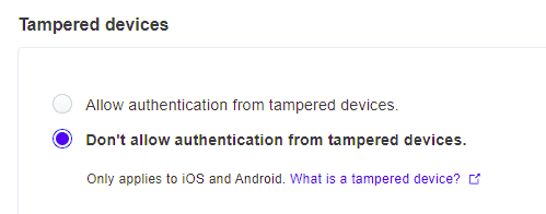 Política Duo Securityu Dispositivos adulterados - Tampered Devices