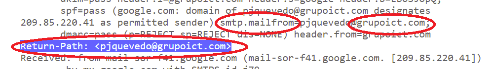 SPF determina el dominio origen de un correo electrónico